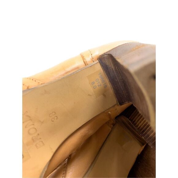 Bronx Tan Leather High Heeled Boots‎ Tall with Foldover for OTK Styling Size 8 - Picture 15 of 15